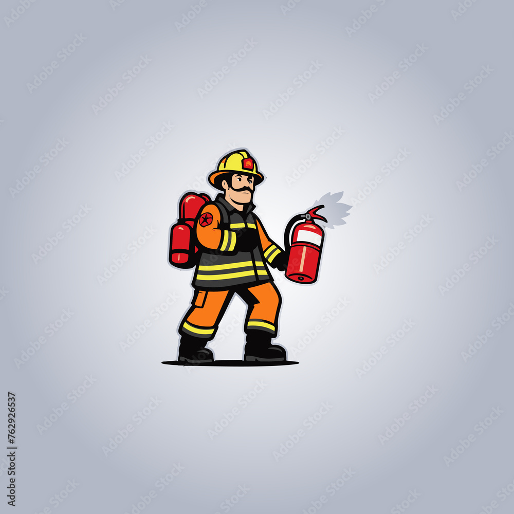 logo firefighter vector icon