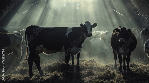 Farm life captured through the eyes of contented cows in their shelter