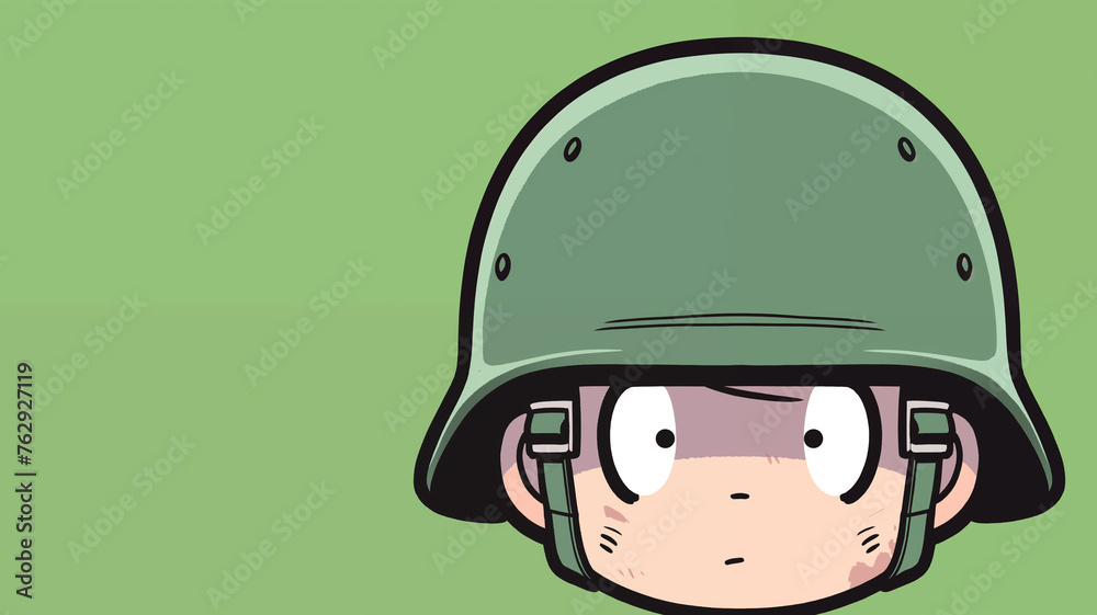 Hand drawn cartoon soldier illustration material