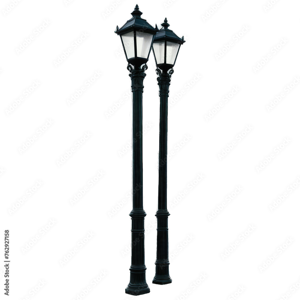 old street lamp in the city transparent background