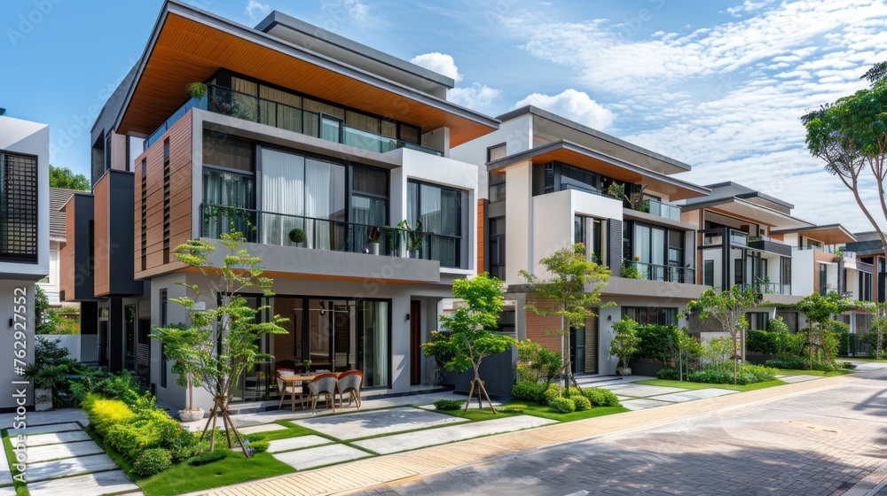 Modern townhouses boast eco-friendly design with lush rooftop gardens Modern townhouses boast eco-friendly design with lush rooftop gardens