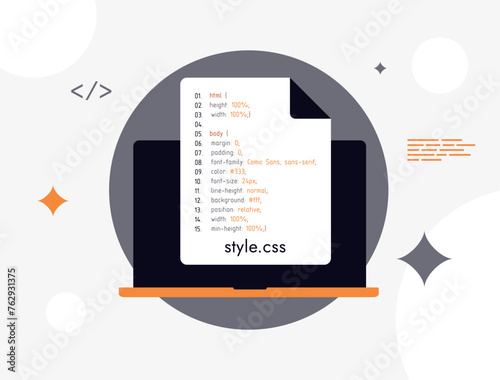 CSS icon. Cascading Style Sheet vector, web design symbol, coding graphic, website development, stylesheet programming illustration isolated on white background