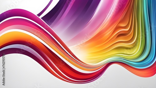 3d rainbow spectrum texture on white. Colorful fluid background, dynamic textured geometric element. Modern gradient light vector illustration 