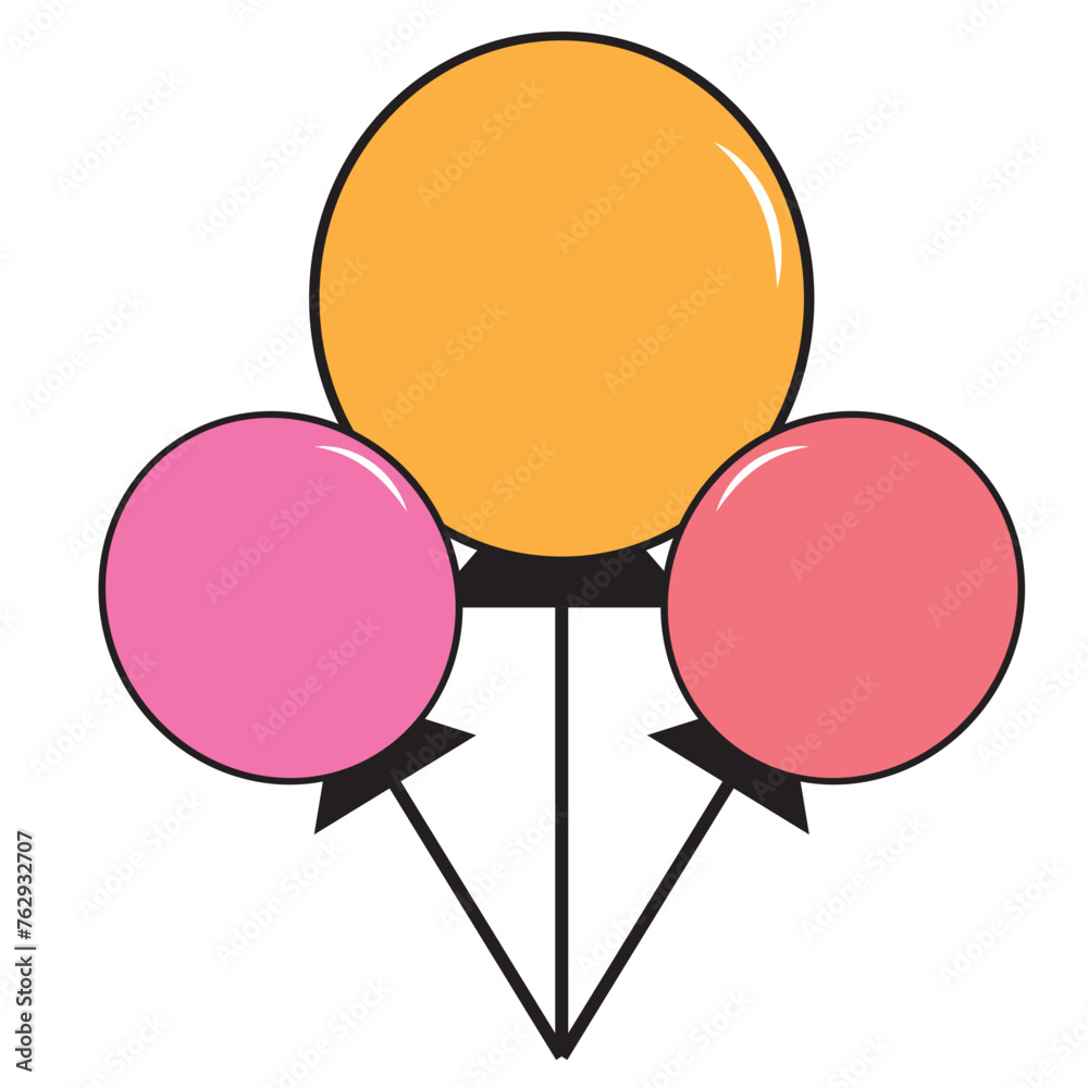 Bunch of party balloons decoration balloon vector icons