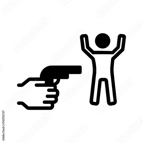 Vector solid black icon for Hands up