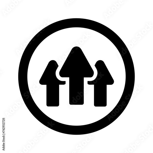 Vector solid black icon for Level up