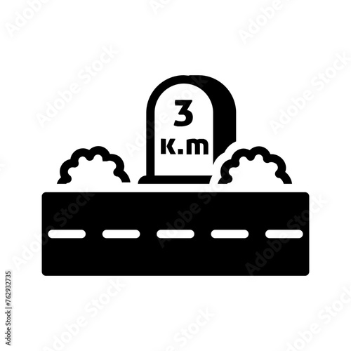 Vector solid black icon for Distance
