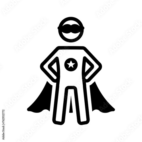 Vector solid black icon for Super hero
