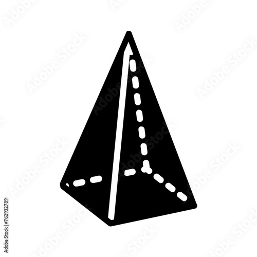 Vector solid black icon for 3d figure