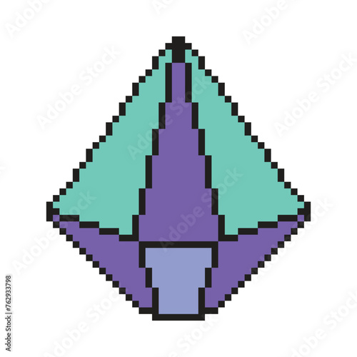 Diamond with pixel art design