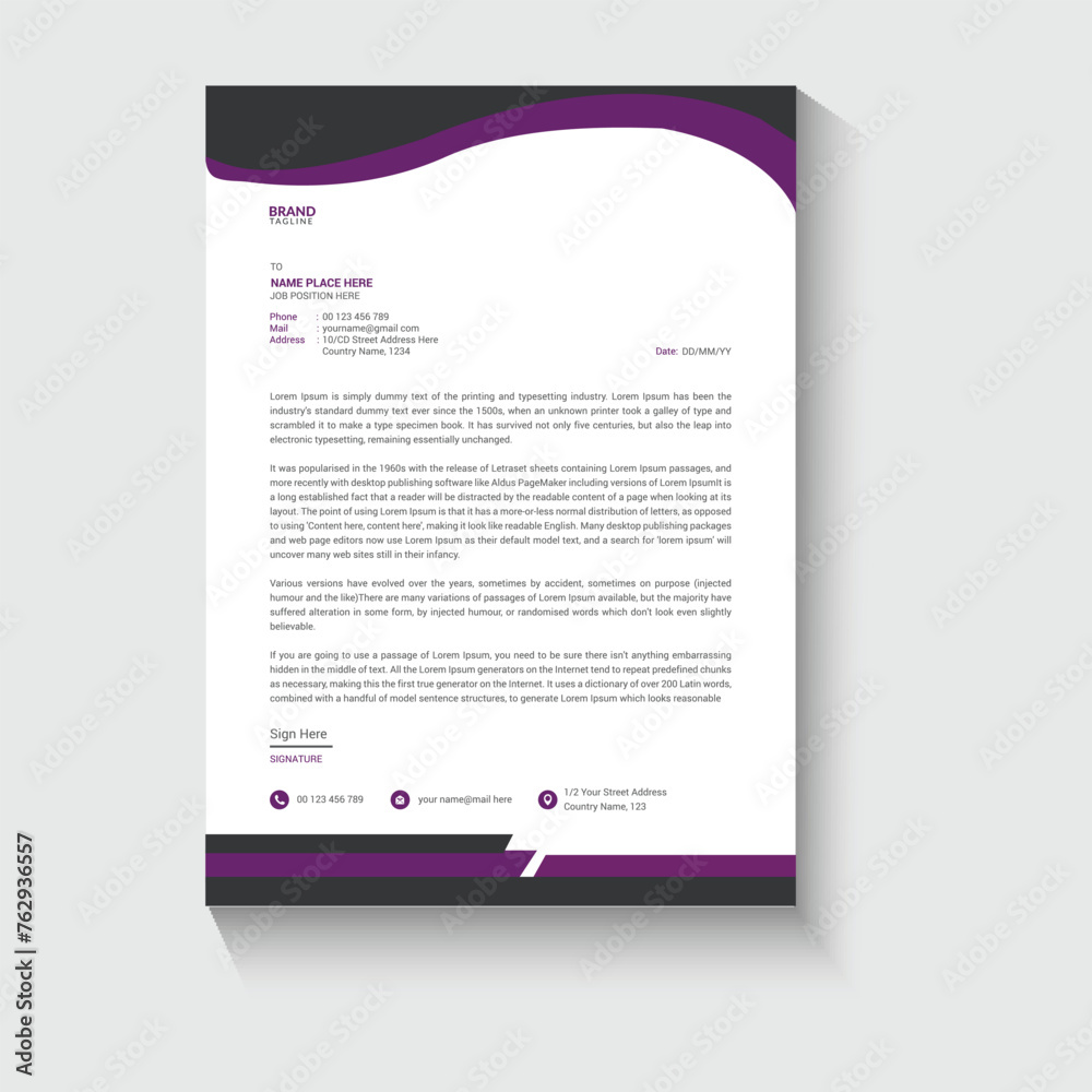Corporate business letterhead design template