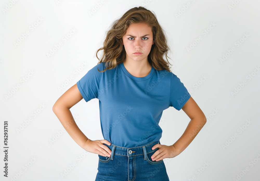 Obraz premium Young Woman Frowning in Displeasure