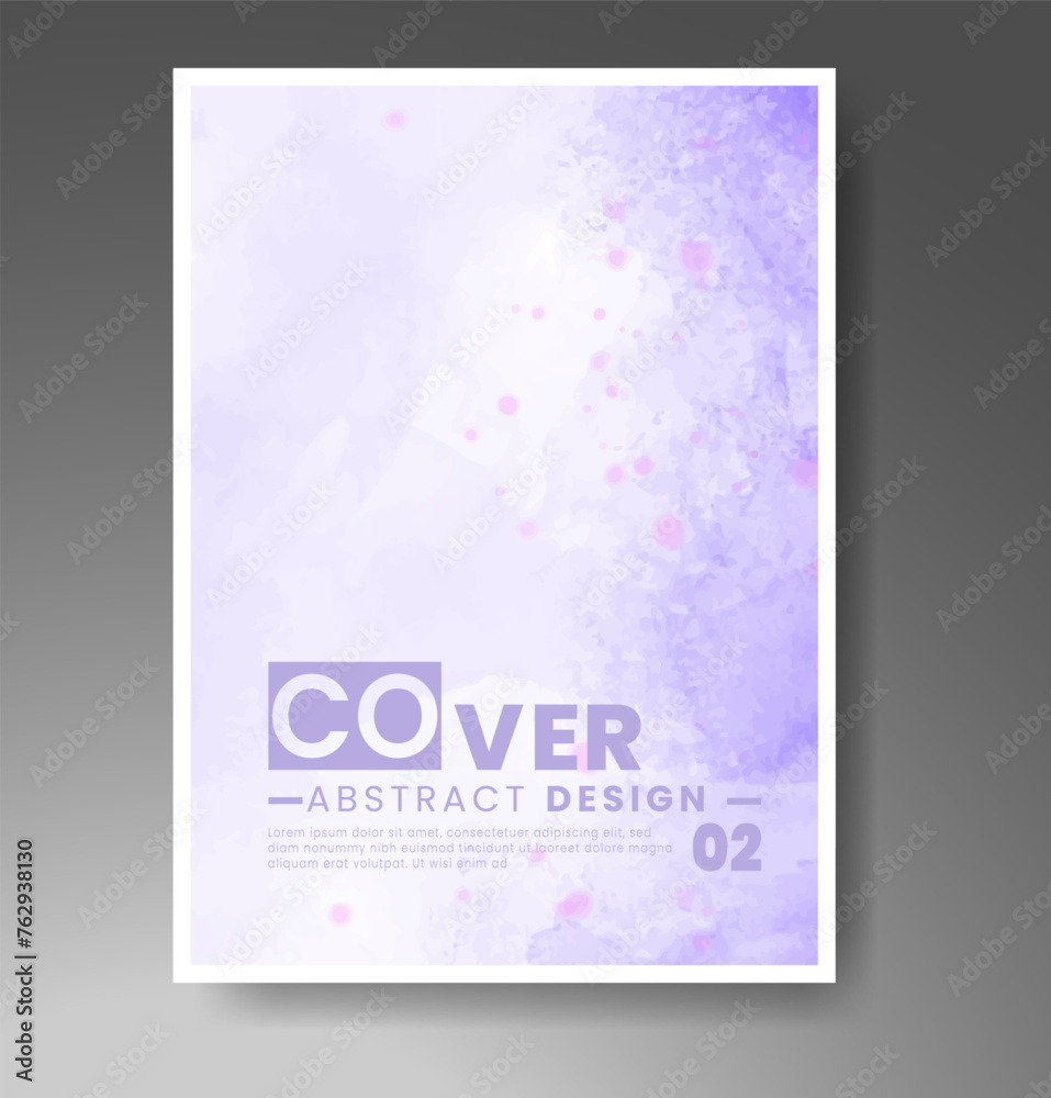 Fototapeta premium Cover template with watercolor background. Design for your cover, date, postcard, banner, logo.