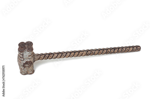 Steel hammer on white background used for breaking concrete.