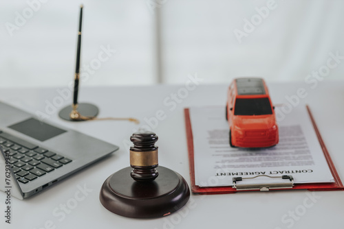 Wallpaper Mural Judge's gavel on library background. Law and justice concept. Torontodigital.ca