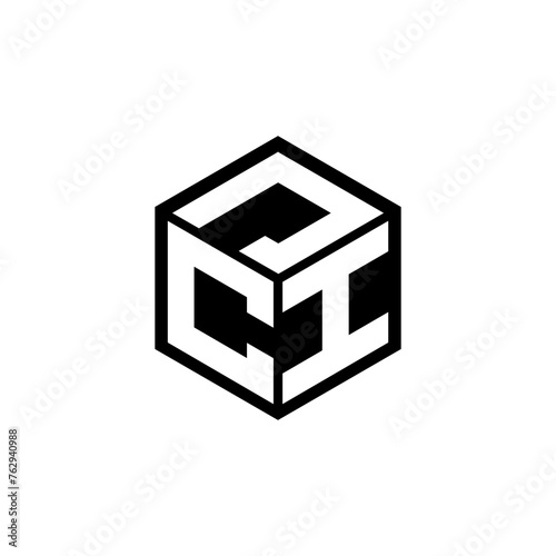 CIJ letter logo design with white background in illustrator, cube logo, vector logo, modern alphabet font overlap style. calligraphy designs for logo, Poster, Invitation, etc.