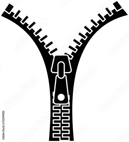 zipper illustration fashion silhouette textile logo set icon metal outline zip accessories fastener slider puller teeth apparel accessory clothes shape fastening tailor close for vector graphic