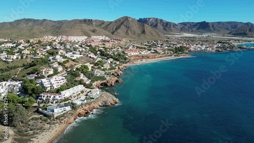 Coastal Village Isla Plana at Costa Calida in Cartagena, Murcia, Spain - Aerial 4k photo