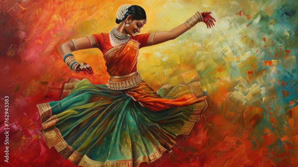 Fototapeta premium Kathak dancer abstract art