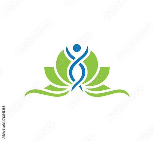 Man and tree logo design vector template.