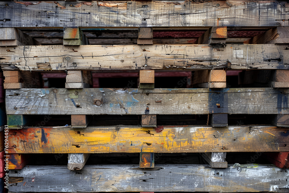 Wooden pallets in an outdoor setting in Almere. Wooden pallets in an outdoor setting in Almere.