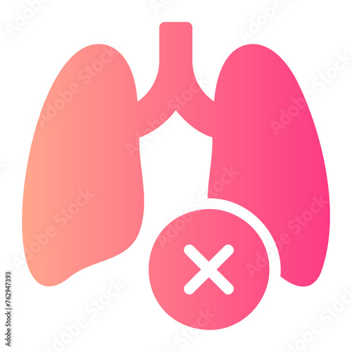 infected lungs gradient icon