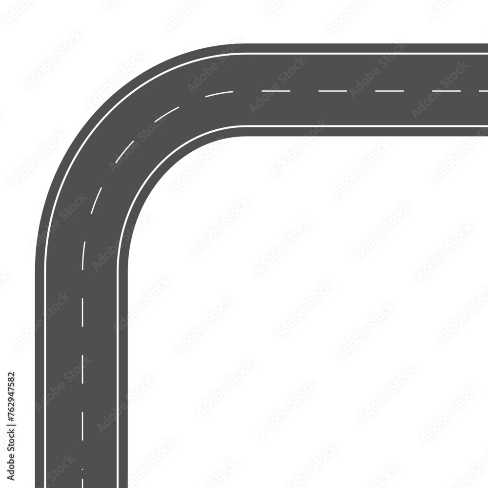 Naklejka premium isolated winding road. Road shape. vector