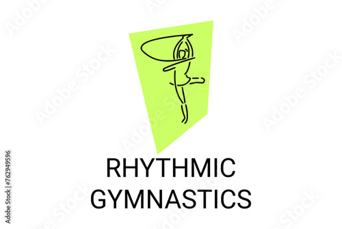 Rhythmic gymnastic sport vector line icon. practice gymnastic. sport pictogram, vector illustration.