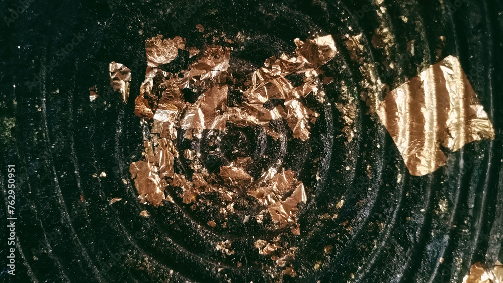 Fototapeta premium Gold on Black Abstract Texture Background , Pattern Backdrop Wallpaper