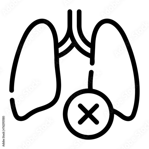 infected lungs line icon