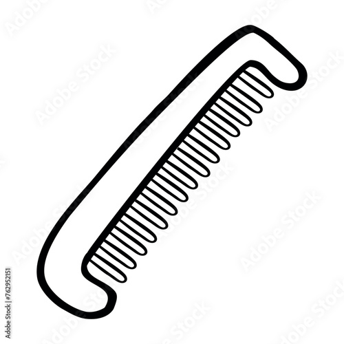 hair comb, simple vector hand draw sketch doodle