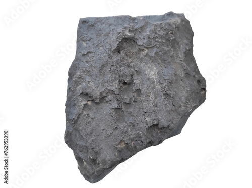 Coal lump material isolated on white background