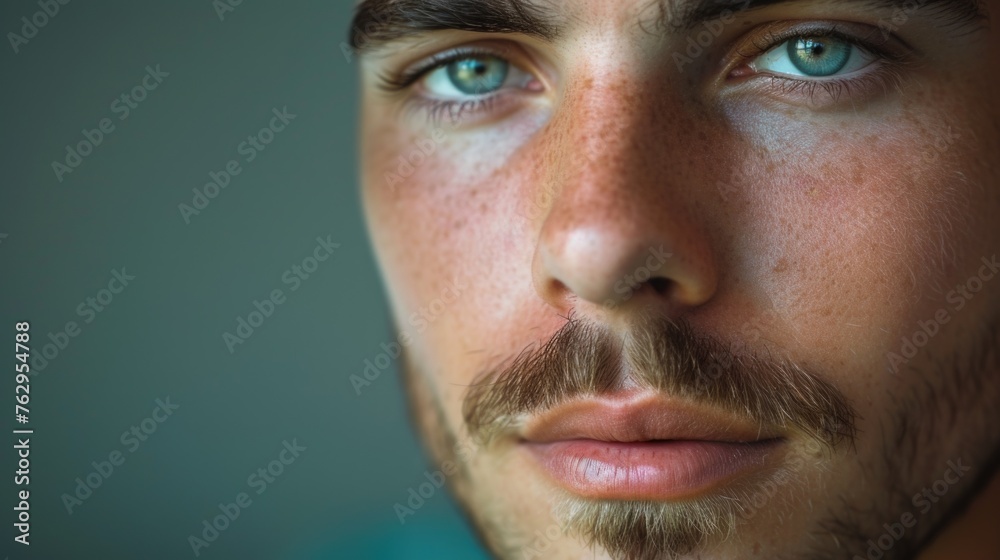 Fototapeta premium A man with a beard and blue eyes