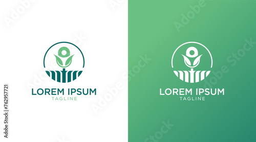 Green podcast logo for healthcare, nature, fitness and people logo design
