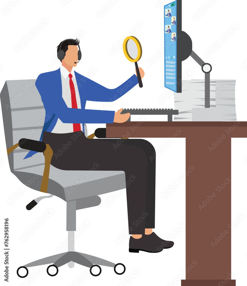 Four young businessman or teachers Multi-Ethnic Group attending a video conference Four young businessman or teachers Multi-Ethnic Group attending a video conference