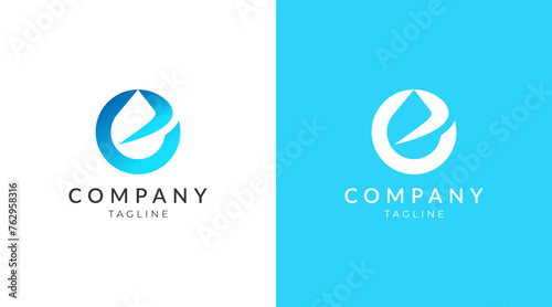 Drop logo vector. Letter E drop logo design template. Water drop or oil drop
