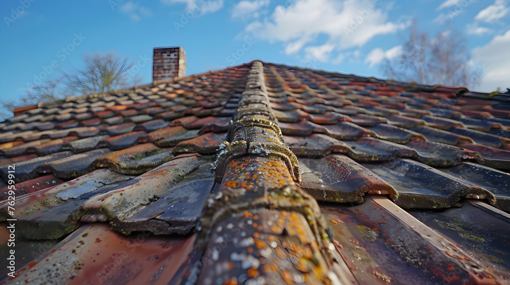 a roof with clean tiles