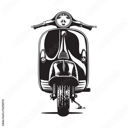 Scooter front view Vector Image, scooter isolated on white
