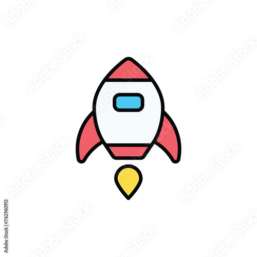 Rocket icon design with white background stock illustration