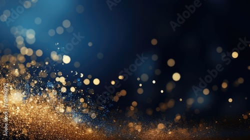 abstract background with Dark blue and gold particle