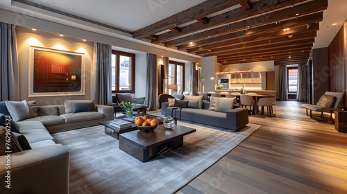 Sophisticated Urban Loft Exuding Elegance and Luminosity in its Living and Dining Areas