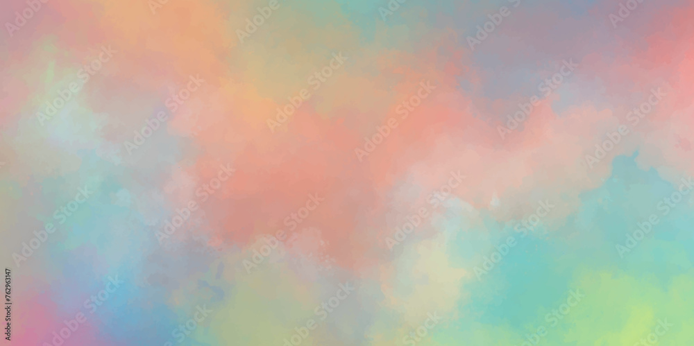 Abstract watercolor background. colorful sky with clouds. Abstract painting texture banner. Rainbow color sky background. Modern and creative wallpaper. Artistic background wallpaper design.