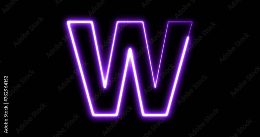 Animated neon letter W Animated neon letter W