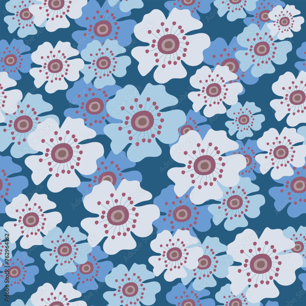 Seamless pattern with Daisies. Summer floral pattern. Floral texture for textile and fashion design. Spring botanical print. Seamless pattern with Daisies. Summer floral pattern. Floral texture for textile and fashion design. Spring botanical print.