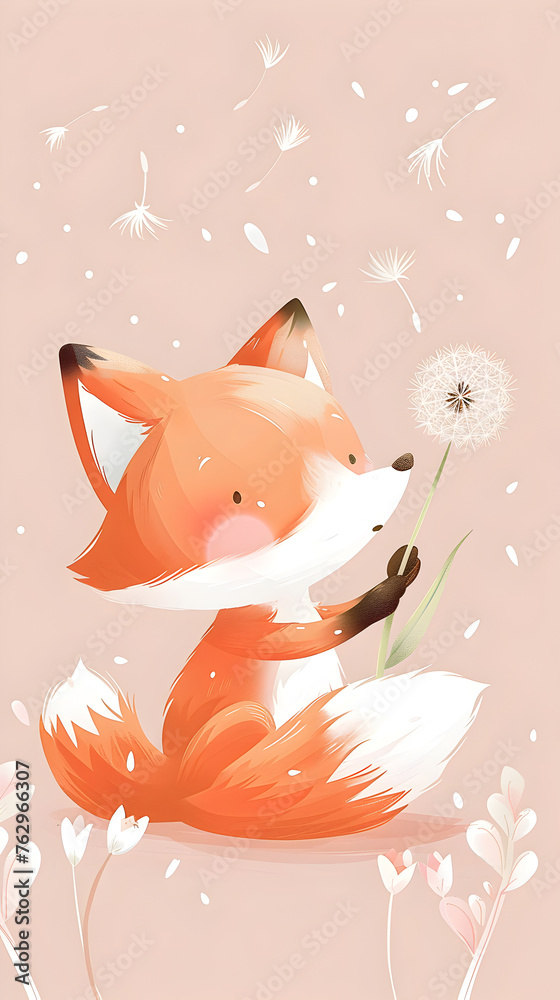 Cute fox illustration  | High Quality | Wallpaper