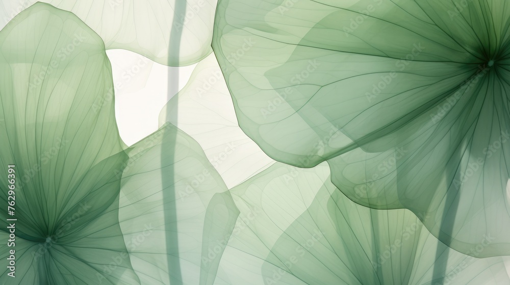 Beautiful abstract green transparent floral design background