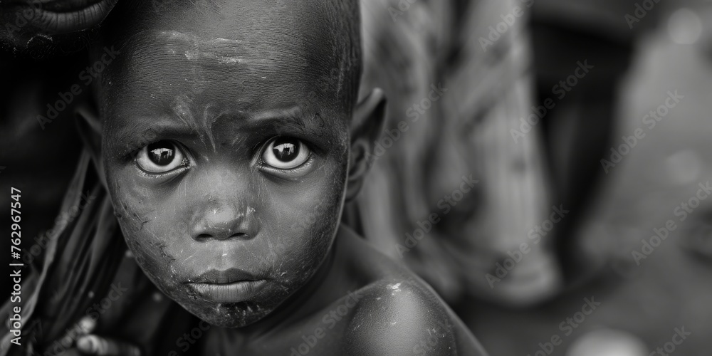 A young boy with a sad expression on his face A young boy with a sad expression on his face