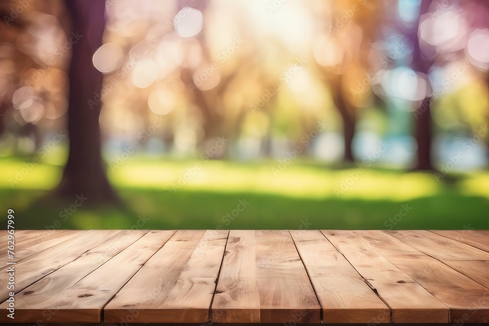 tabletop with natural bokeh background for product mockup tabletop with natural bokeh background for product mockup