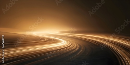 Mesmerizing Curves of Glowing Light in a Dreamlike Desert Landscape