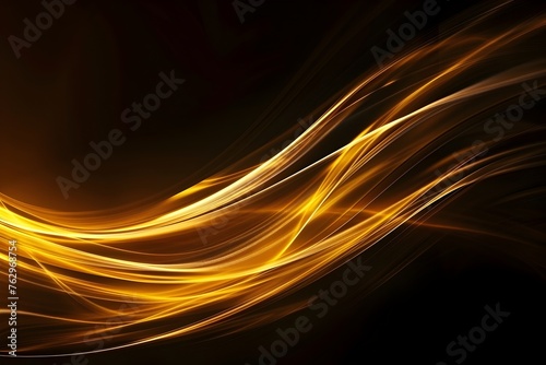 Mesmerizing Waves of Luminous Golden Energy Cascading Across a Darkened Backdrop